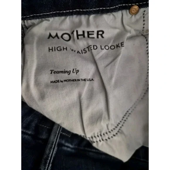 Mother The Looker High Waisted Skinny Jeans Women's Size 29 Teaming Up Wash Dark - Picture 8 of 8